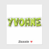 Yvonne Name Kiwi Design Aufkleber Sticker (Blatt)