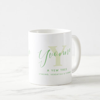 Yvonne name meaning and monogram Y green text Kaffeetasse