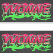 Yvonne Vorname Name Graffiti Aufkleber Sticker (Vorderseite)
