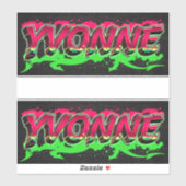 Yvonne Vorname Name Graffiti Aufkleber Sticker (Blatt)