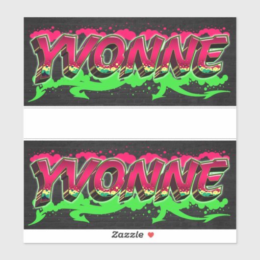 Yvonne Vorname Name Graffiti Aufkleber Sticker (Blatt)