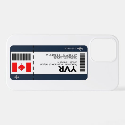 YVR Vancouver Boarding Pass - Kanada Ticket iPhone Hülle (Rückseite (Horizontal))