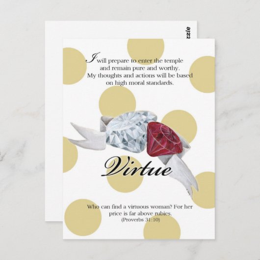 YW Value Card - VIRTUE Postkarte (Vorne/Hinten)