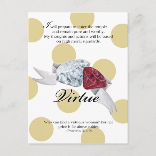 YW Value Card - VIRTUE Postkarte (Vorderseite)