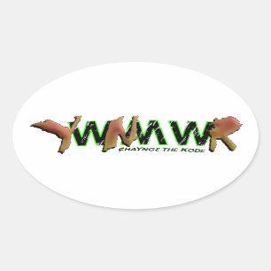 YWNMWR ¢haYng3 th3 Kod3 Ovaler Aufkleber
