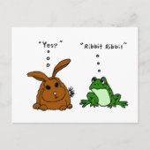 YY- Funny Rabbit und Frosch-Cartoon Postkarte (Vorderseite)