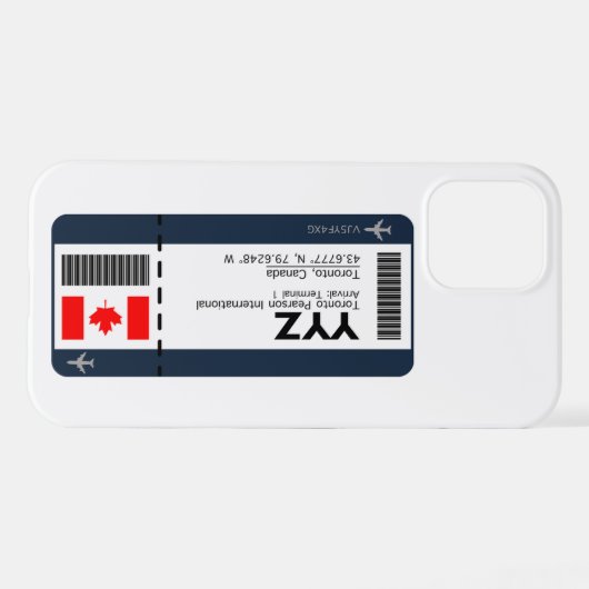 YYZ Toronto Boarding Pass - Kanada Ticket iPhone Hülle (Rückseite (Horizontal))