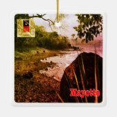 Z003 MAYOTTE, Strand, Afrika, Keramikornament (Rückseite)