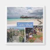 Z017 ZANZIBAR, Mosaik, Tansania, Afrika, Kühlschra Magnet (Vorne)