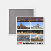 Z038 MELBOURNE I Liebe, Australien, Ozeanien, Frid Magnet (Vorderseite/Rückseite)