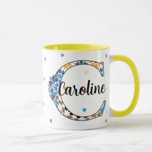 Z8-C Monogram Mug – Geometric & Floral Elegance Tasse (Rechts)