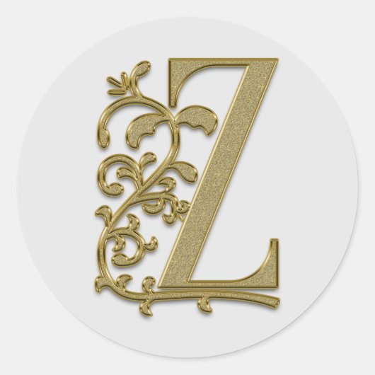 Z-Aufkleber in Monogramm Runder Aufkleber (Vorderseite)