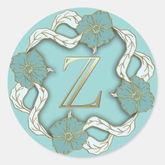 Z-Aufkleber in Monogramm Runder Aufkleber (Vorderseite)