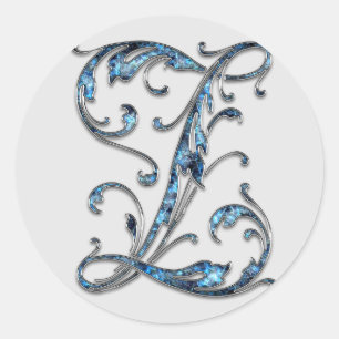 Z-Aufkleber in Monogramm Runder Aufkleber