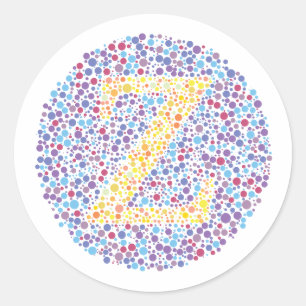 "Z-" Augen-Test-Buchstabe Runder Aufkleber
