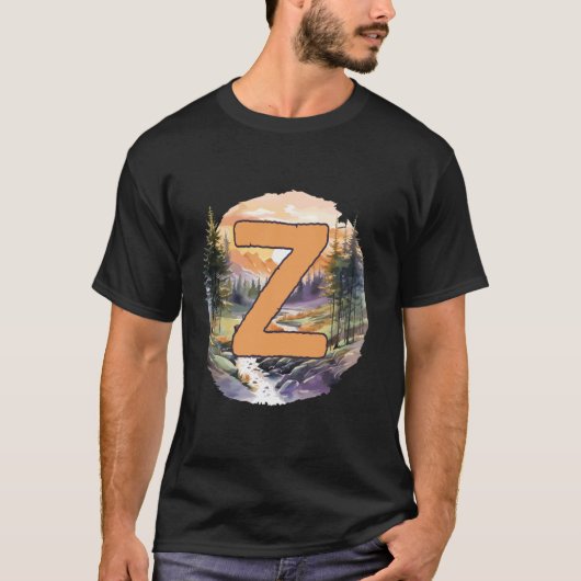 Z Big Letter Forest Wild Trek Wandern T-Shirt (Vorderseite)