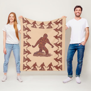 Z Bigfoot gehender Sasquatch Brown und TAN-Muster Fleecedecke