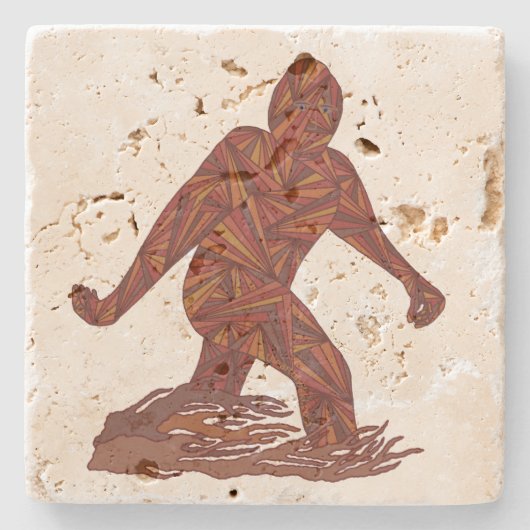 Z Bigfoot gehendes Sasquatch für das große Party Steinuntersetzer (Vorderseite)