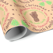 Z Bigfoot Sasquatch Track Weihnachten Personalisie Geschenkpapier (Rolleneckpunkt)