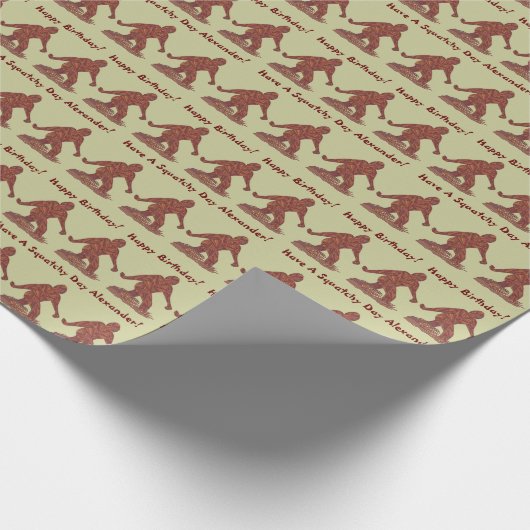 Z Bigfoot Walking Sasquatch Happy Birthday Squatch Geschenkpapier (Ecke)