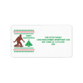 Z Bigfoot Walking Sasquatch Weihnachten Adressaufkleber (Vorne)
