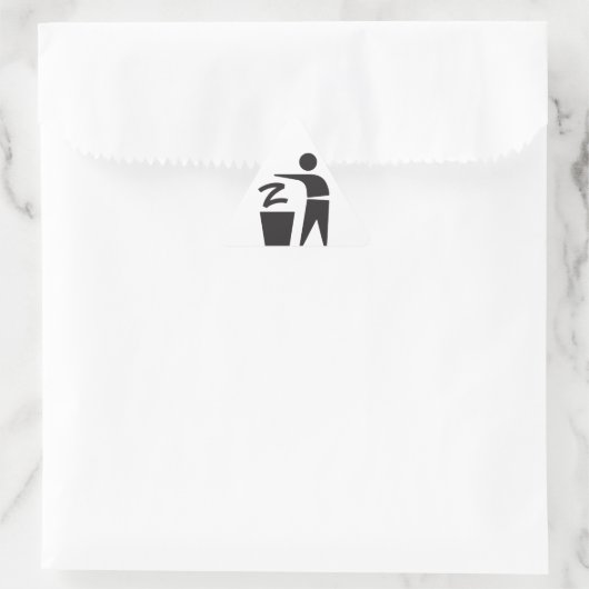 Z bis zum Müll Dreieckiger Aufkleber (Tasche)
