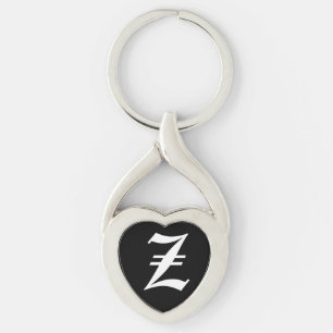 "Z" Black Heart Keychain Schlüsselanhänger