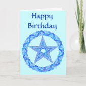 Z blauer Pentagram Wiccan magischer Karte (Vorderseite)