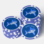 Z Blauer Weißer Hai Farbenfrohe Meerestiere Pokerchips (Stapel)