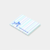 Z Blauer Weißer Hai Farbiges Meer Streifen Post-it Klebezettel (angewinkelt)