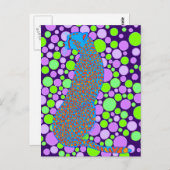 Z Blue Cheetah Big Cat Abstrakter Pop Postkarte (Vorne/Hinten)