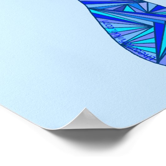 Z Blue Pi Symbol Math Geek Science Nerd Fun 11x14 Poster (Ecke)