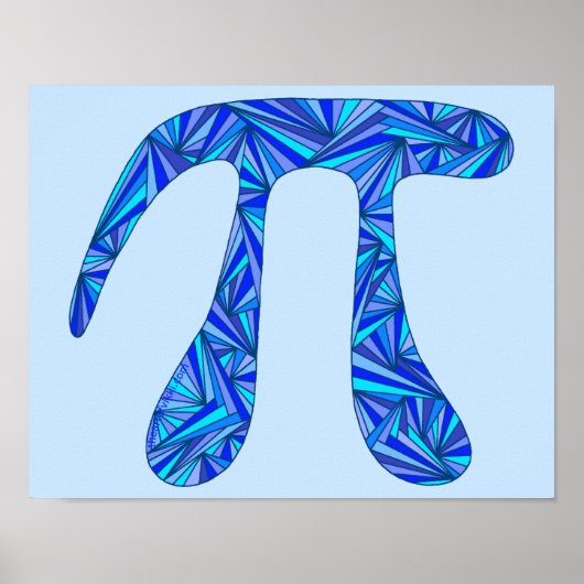 Z Blue Pi Symbol Math Geek Science Nerd Fun 11x14 Poster (Vorne)