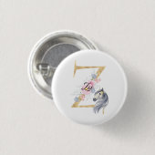 Z-Buchstabe personalisierter Name Monogramm mit Pf Button (Vorne & Hinten)