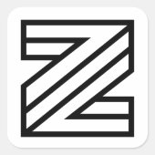 Z Buchstabe  Quadratischer Aufkleber (Vorderseite)