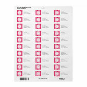 Z Candy Striper Monogram Address Labels Raspberry (Vorne)