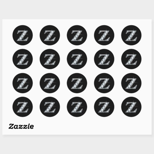 "Z" Diamant Bling Sticker (Blatt)