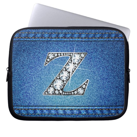 Z "Diamond" Denim Stitching Electronics Bag Laptopschutzhülle (Vorderseite)