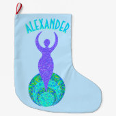 Z die Göttin-grüner und lila Erdmutter-Mystiker Großer Weihnachtsstrumpf (Vorderseite)