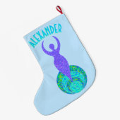 Z die Göttin-grüner und lila Erdmutter-Mystiker Großer Weihnachtsstrumpf (Rückseite (Hängend))