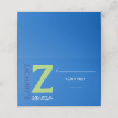 Z ERSTE SAMMLUNG Bar Mitzvah Sitzbegleiter Platzkarte (Außenseite Aufgefaltet)