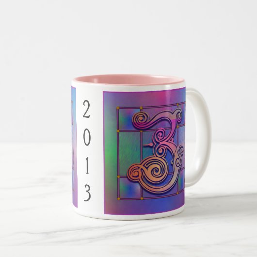 Z Erste Tasse "Blaues Regenglas" Cups Steine (VorderseiteRechts)