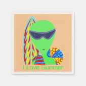 Z Fun LGM Alien Urlaub I Liebe Sommer Party Serviette (Vorderseite)