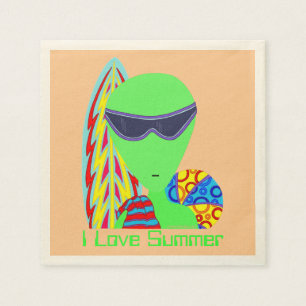 Z Fun LGM Alien Urlaub I Liebe Sommer Party Serviette