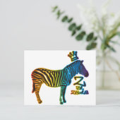 Z für Zebra Postkarte (Stehend Vorderseite)