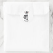 Z für Zebra Runder Aufkleber (Tasche)