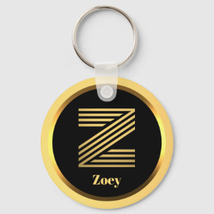 Z Gold Mit Monogramm Letter Personalisiert Schlüss Schlüsselanhänger