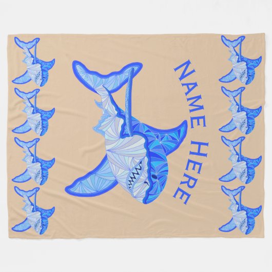 Z-Hai-buntes Seetier Fleecedecke (Vorderseite (Horizontal))