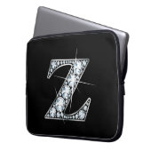 Z-Imitate-"Diamond"-Monogramm Laptopschutzhülle (Vorderseite Links)