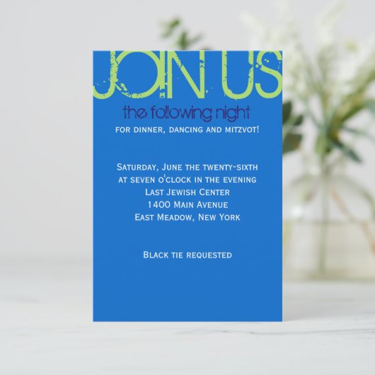 Z Initial Collection Bar Bat Mitzvah Party Card Einladung (Stehend Vorderseite)